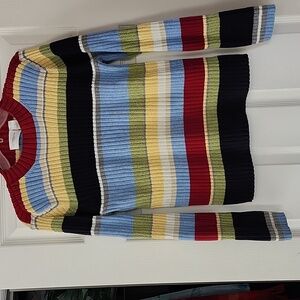 Vintage Ladies Liz Claiborne Stripe & Ribbed Sweater Size M